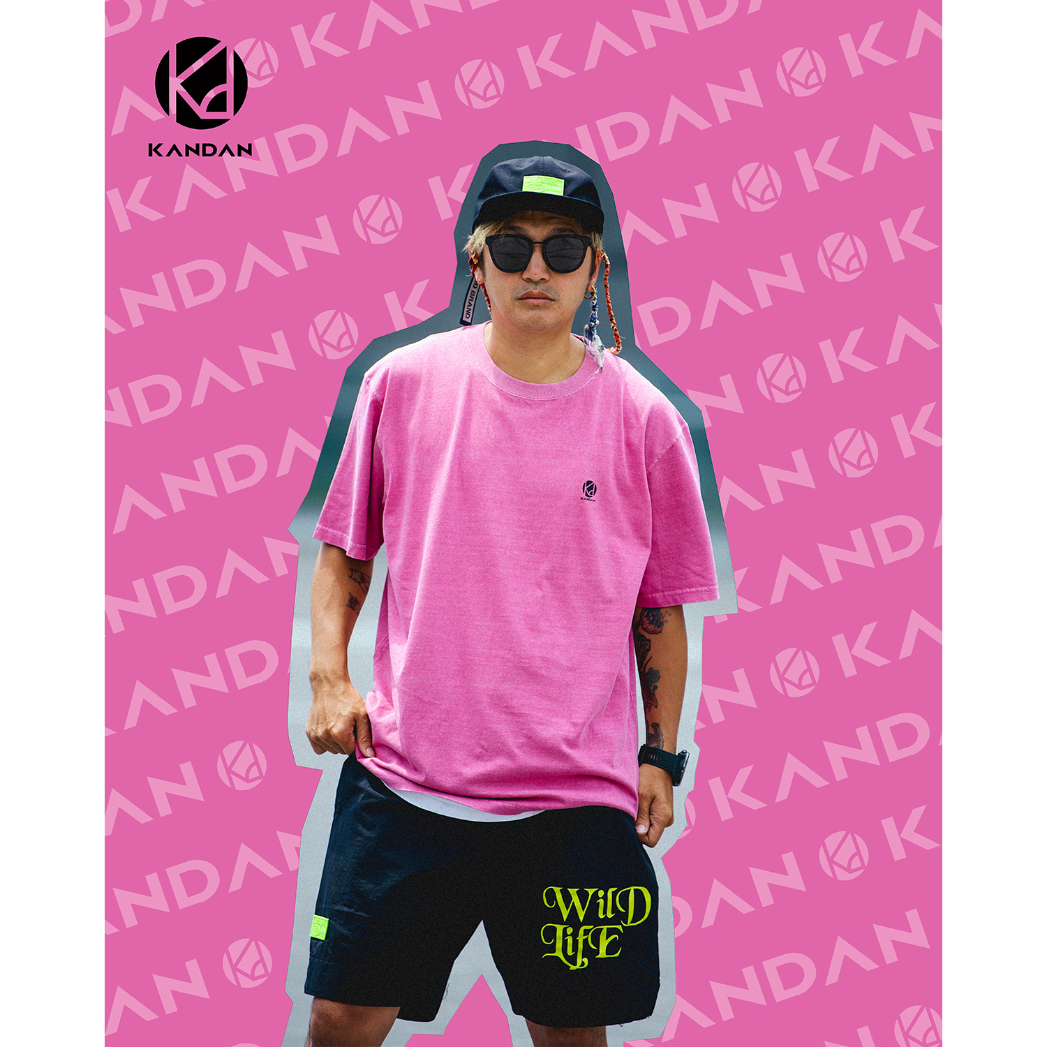 KID ® KANDAN系列 水洗短T 濃桃