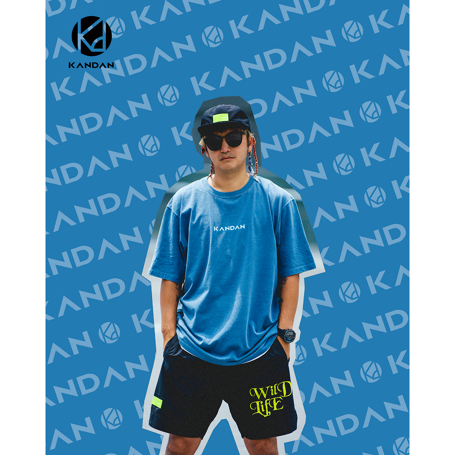 KID ® KANDAN系列 水洗短T 海軍藍