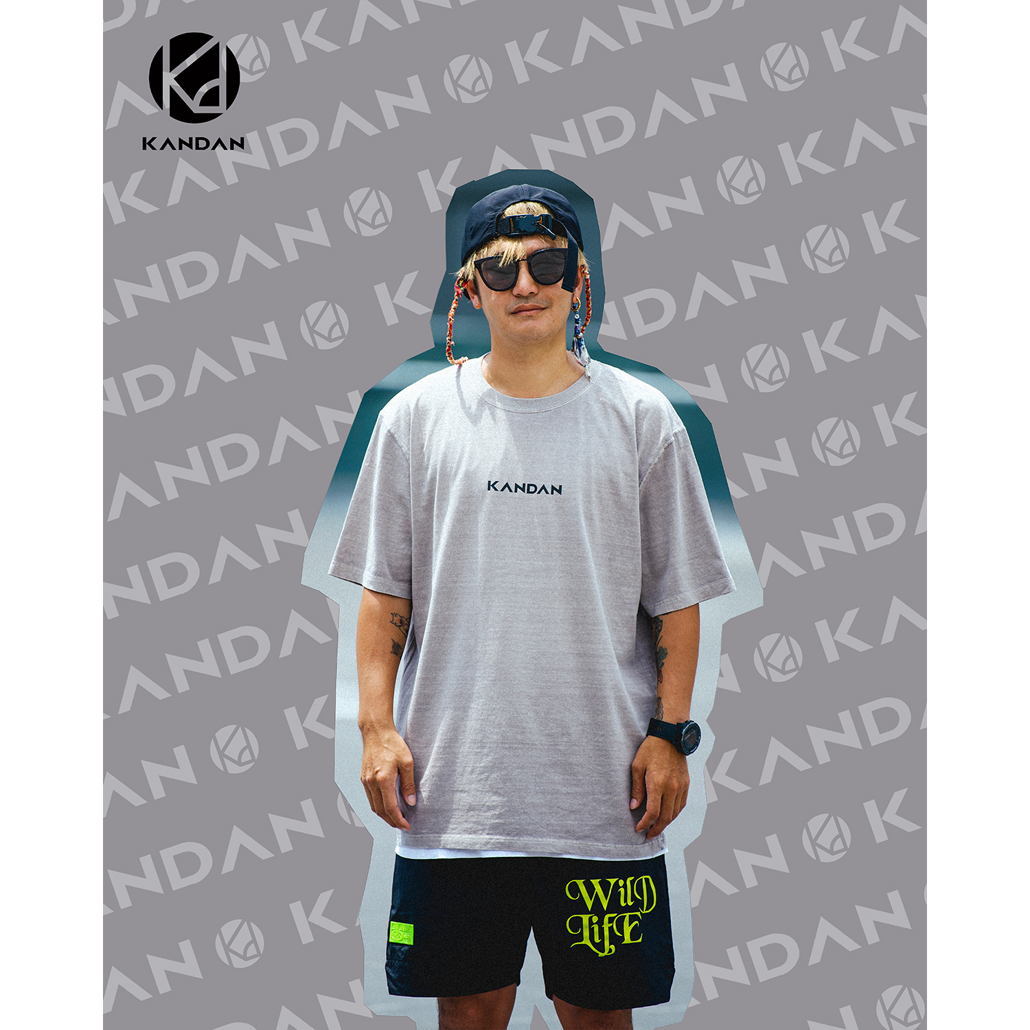 KID ® KANDAN系列 水洗短T 白沙灰