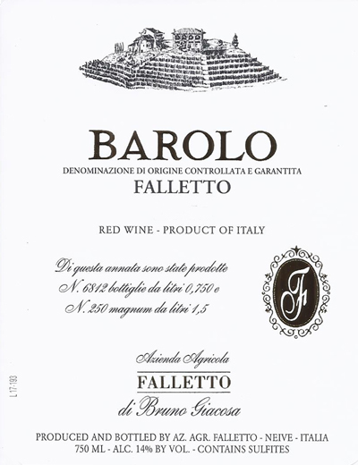 Bruno Giacosa Barolo Falletto 2018 (JS94)