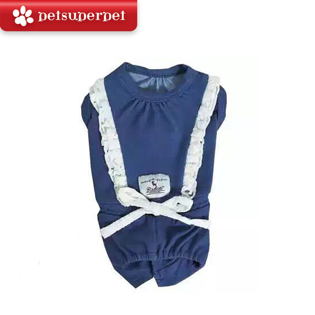 RADICA【Keep Cool 25°C】恆溫防蚊狗狗衣服 - 藍色，白花邊衫( M)