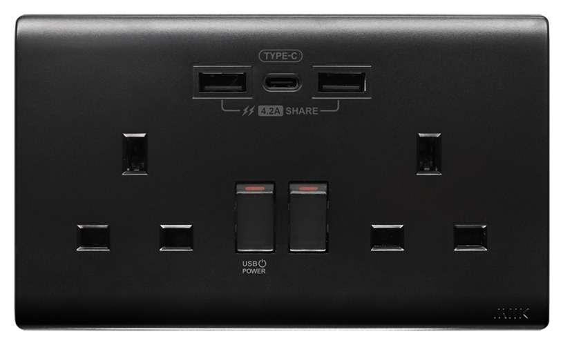 M2K （碳黑）13AUSB孖蘇 4.2A/4.2A+Type C/5.7A PDQC