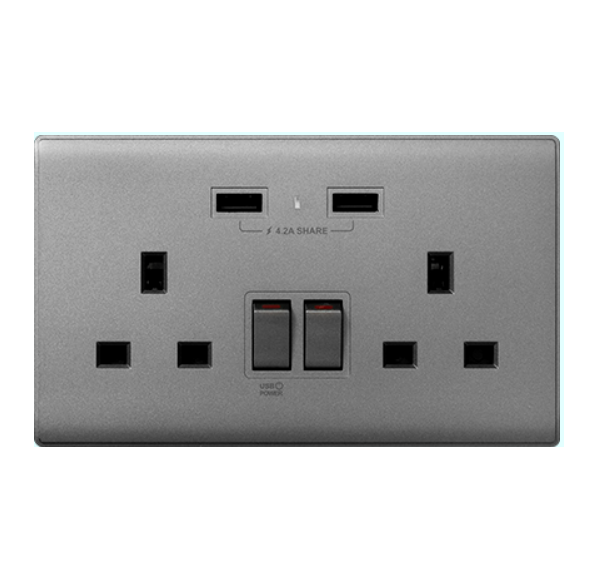 M2K （碳灰）13AUSB孖蘇 4.2A/4.2A+Type C/5.7A PDQC