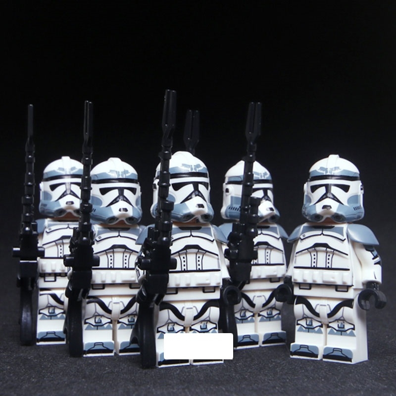 6PCS/LOT Wolfpack Clone Trooper Star Wars Custom Minifigs Fit Lego XP322x6