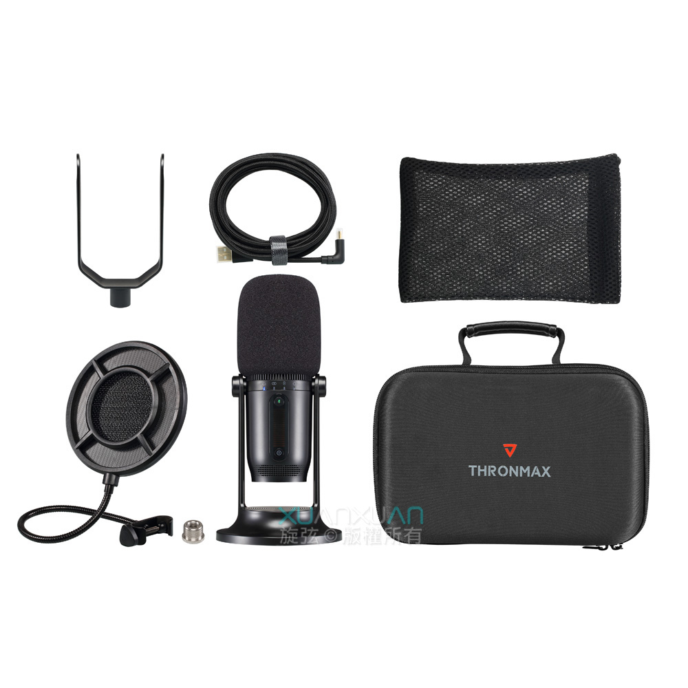 Thronmax 專業麥克風組合 ONE PRO套組(黑色) 演播室級別HD錄製 即插即用 M2-ONEPRO-KIT