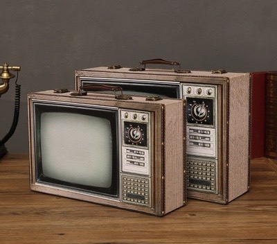 復古電視與多款家電造型木製手提箱兼收納盒 40 x 10cm