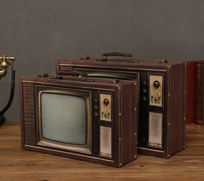 復古電視與多款家電造型木製手提箱兼收納盒 40 x 10cm