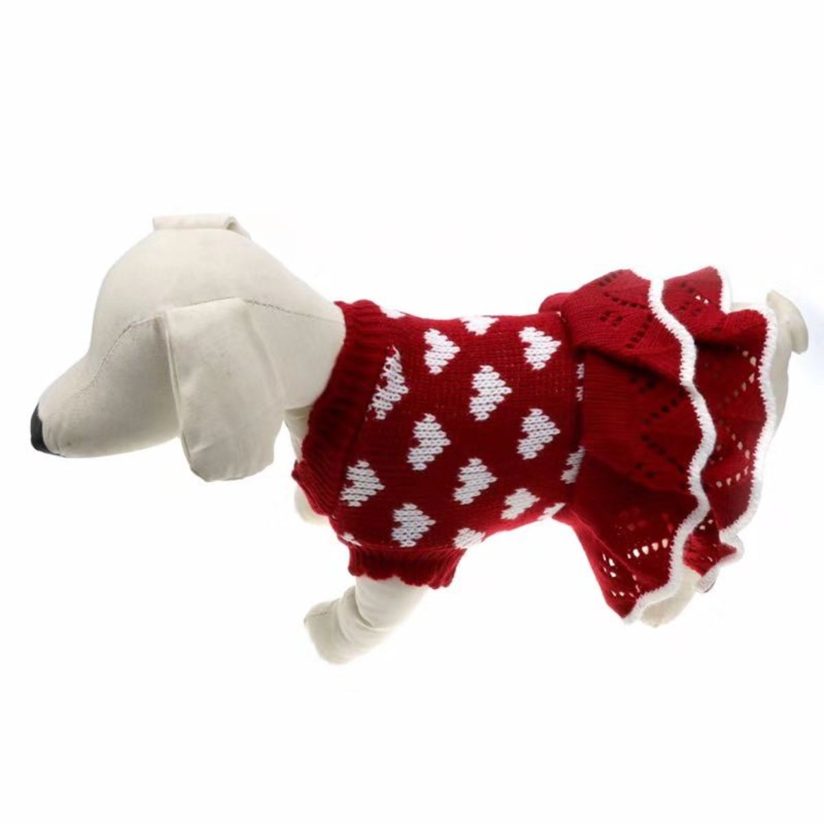 Petime #27 狗狗聖誕心心圖案保暖毛衣 - [3 尺寸]