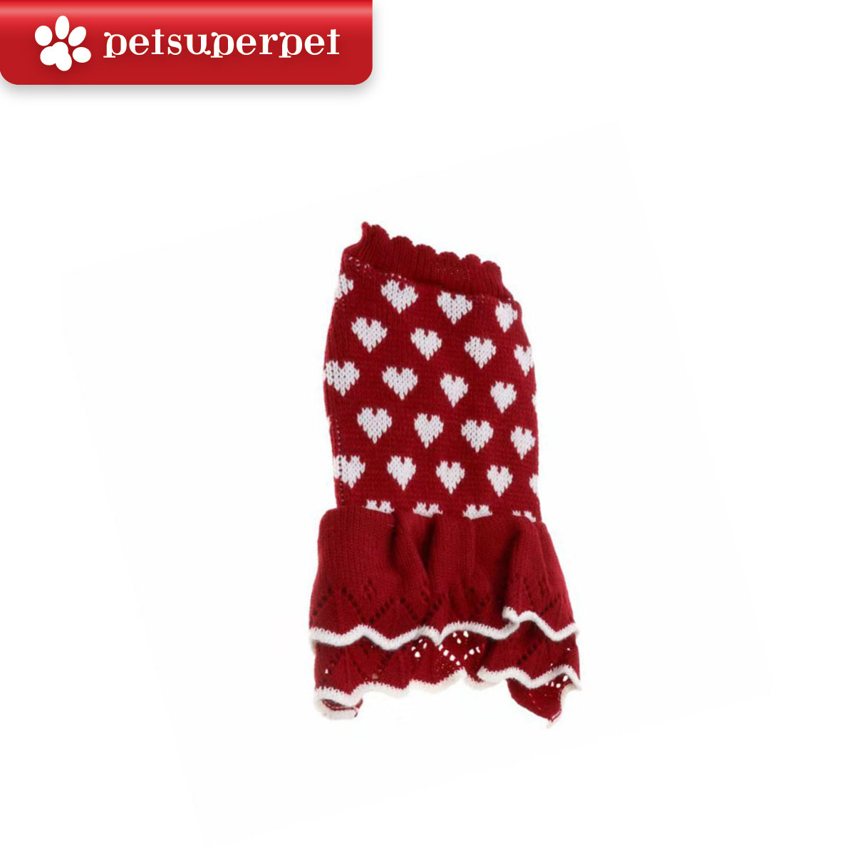 Petime #27 狗狗聖誕心心圖案保暖毛衣 - [3 尺寸]