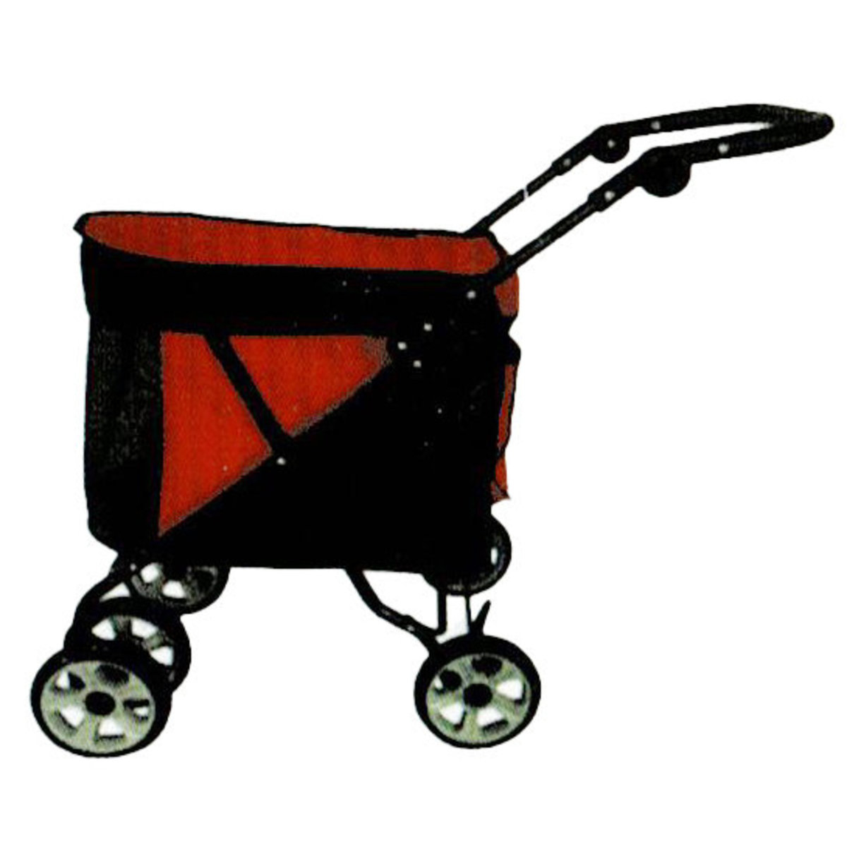 Petime 四輪可摺疊寵物推車 - 小型犬隻適用 (紅色)