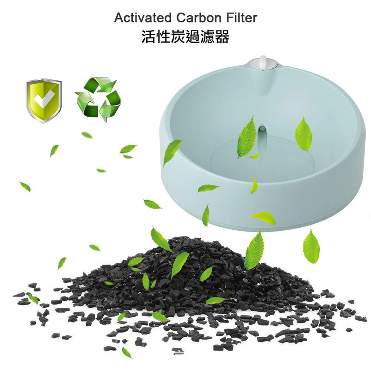 Petime 貓狗適用自動填充飲水碗 - 櫻花粉紅