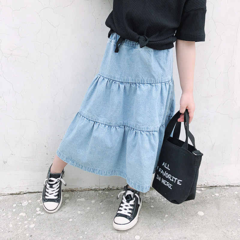 現貨 140cm 親子款 A字牛仔長裙 #20023