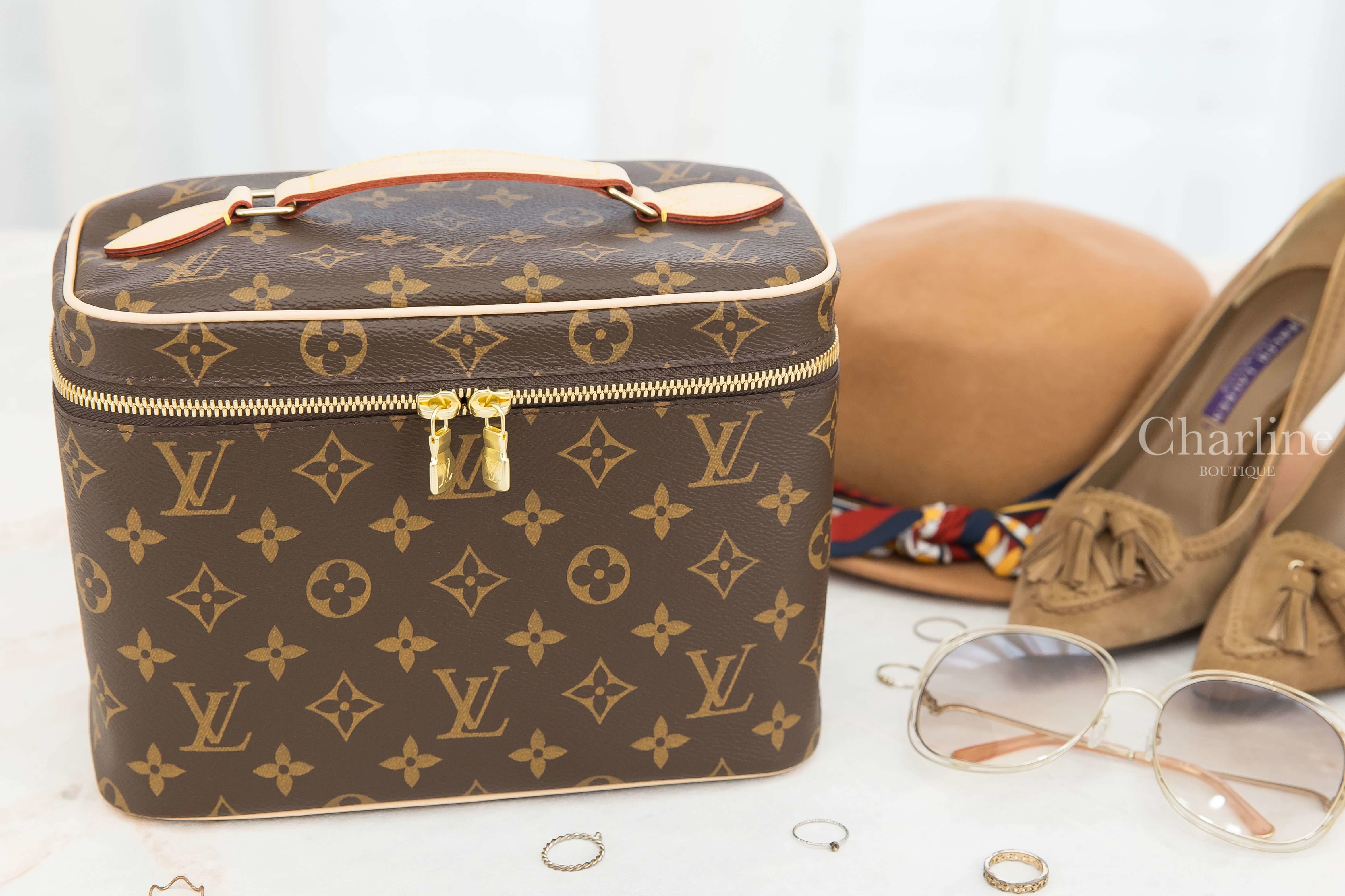 Louis Vuitton Nice BB 咖啡色老花手提化妝包