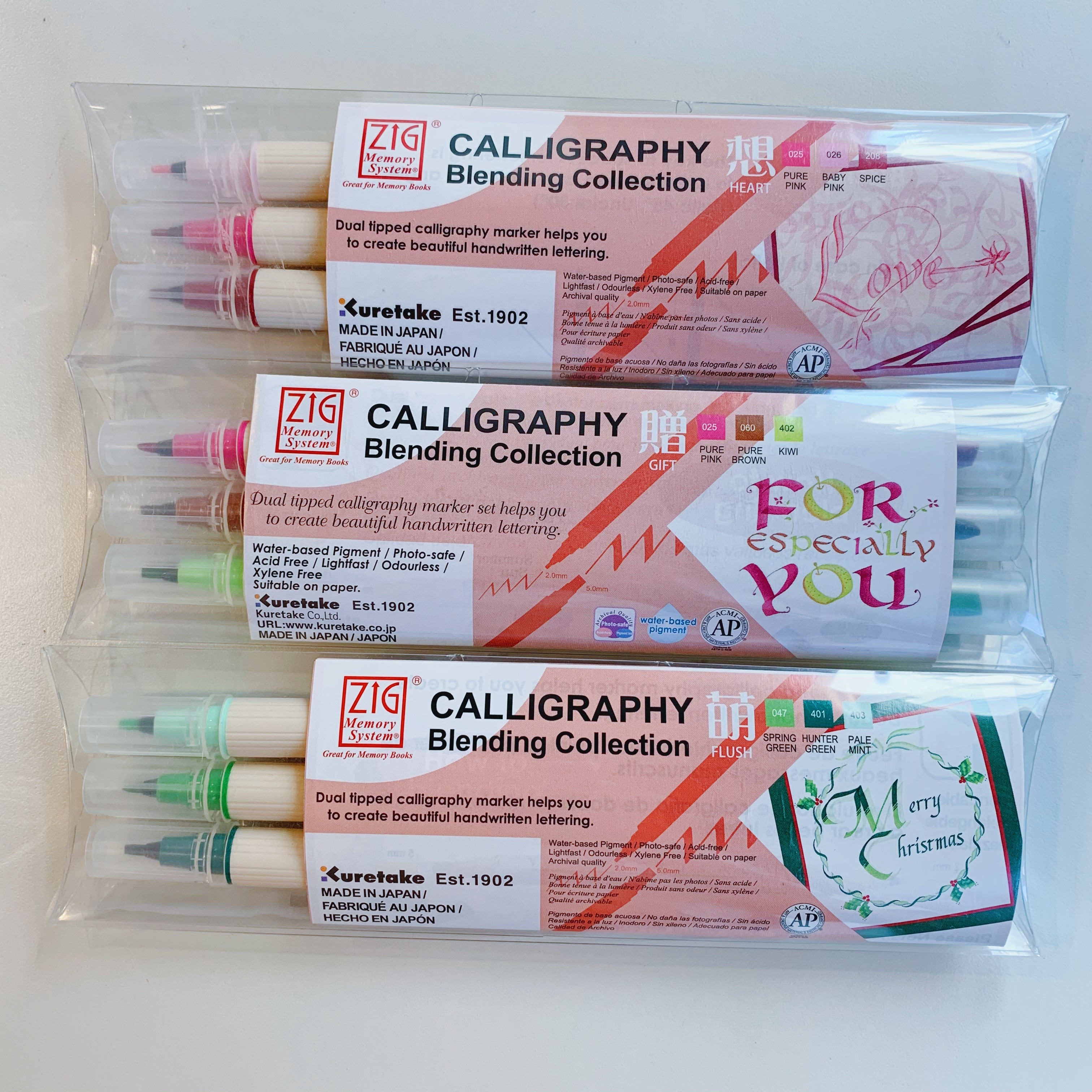 日本吳竹 ZIG雙頭平頭麥克筆三色組