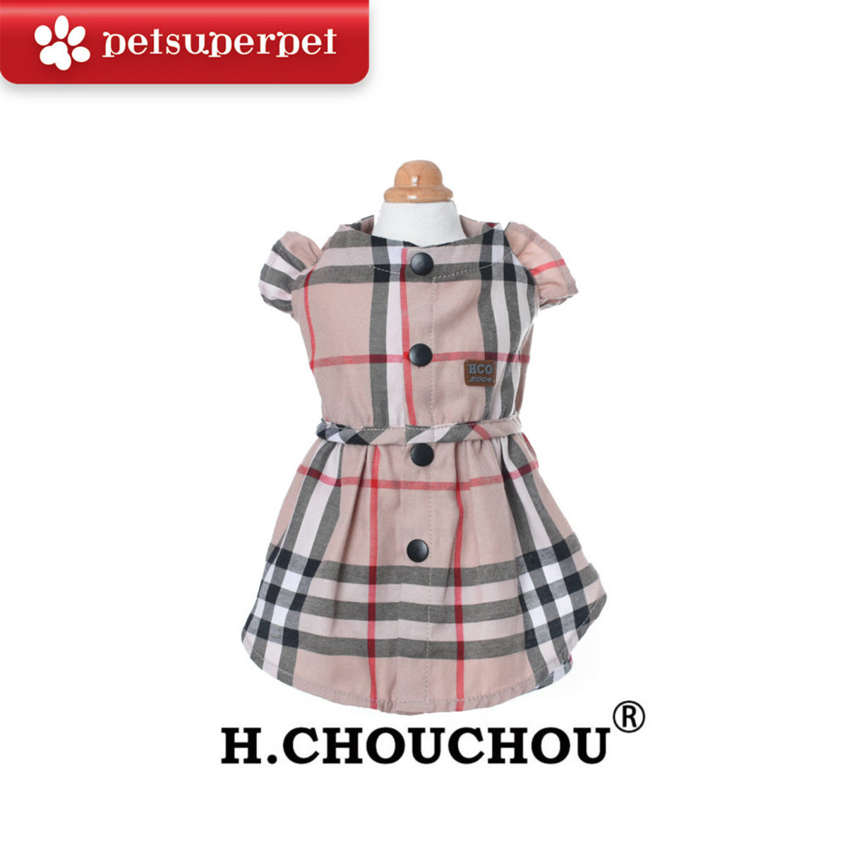 H.CHOUCHOU 杏色格仔公主裙 [4尺寸]