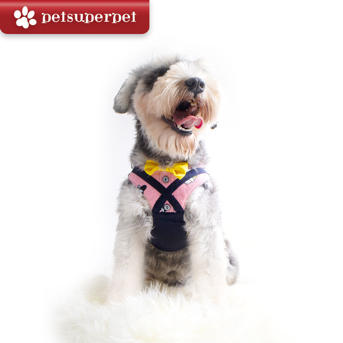 BLUE PORT 狗狗可愛背帶褲胸背牽引繩  - 粉紅色 [3尺寸]