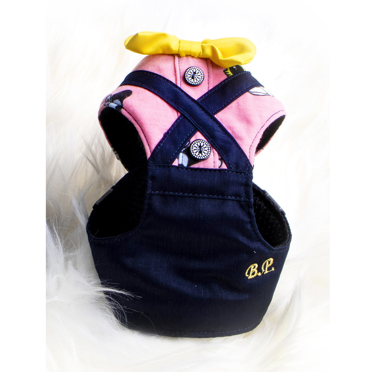 BLUE PORT 狗狗可愛背帶褲胸背牽引繩  - 粉紅色 [3尺寸]