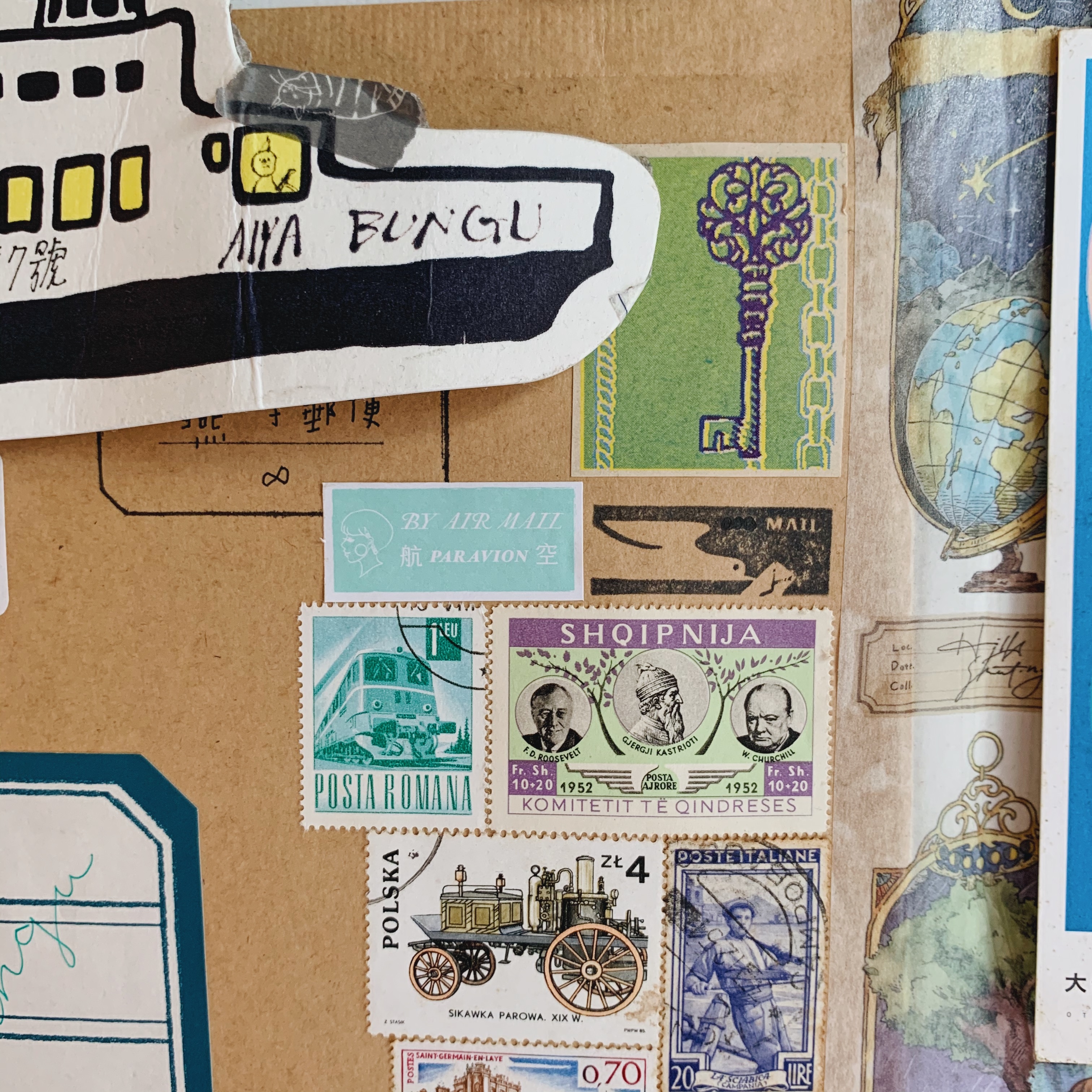 愛治文具房 航空郵件貼紙