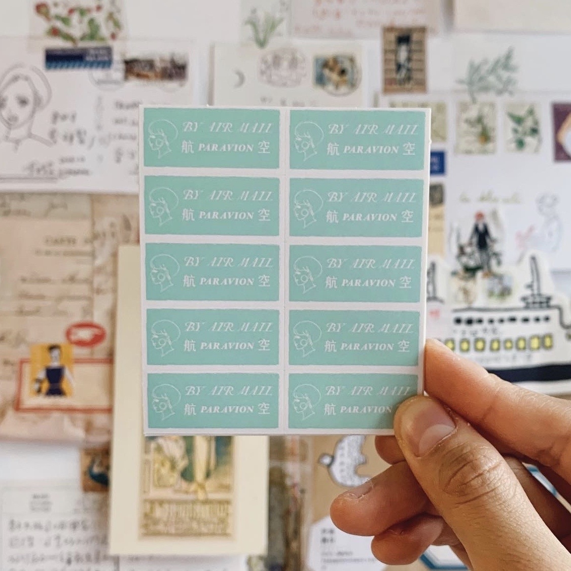 愛治文具房 航空郵件貼紙