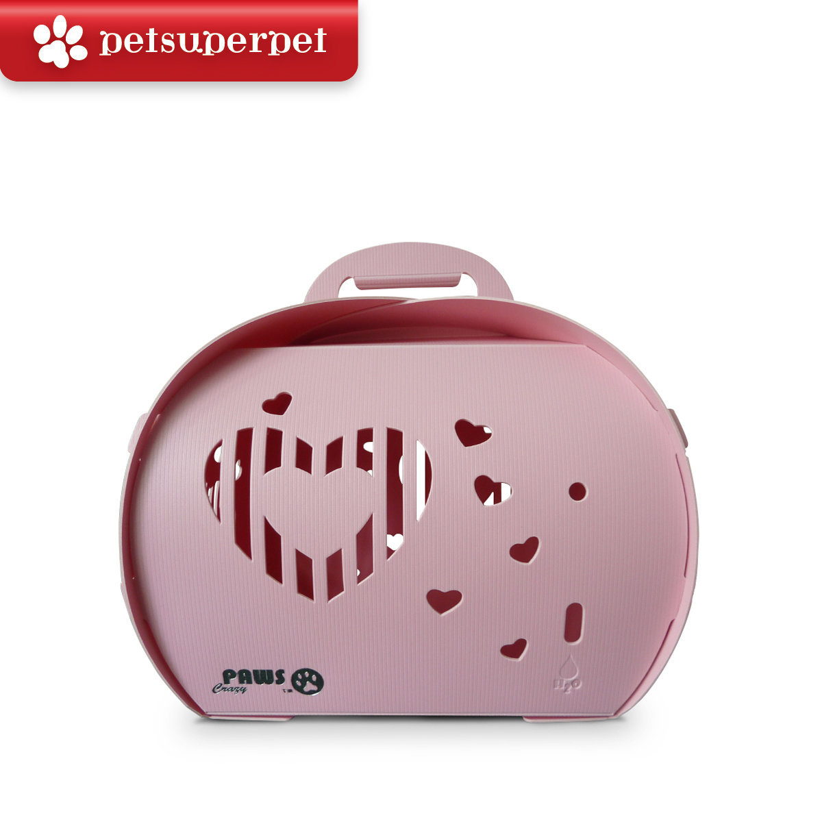 瘋狂爪子寵物用品 南瓜造型環保摺疊箱-粉紅 (附送水瓶) [2尺寸]