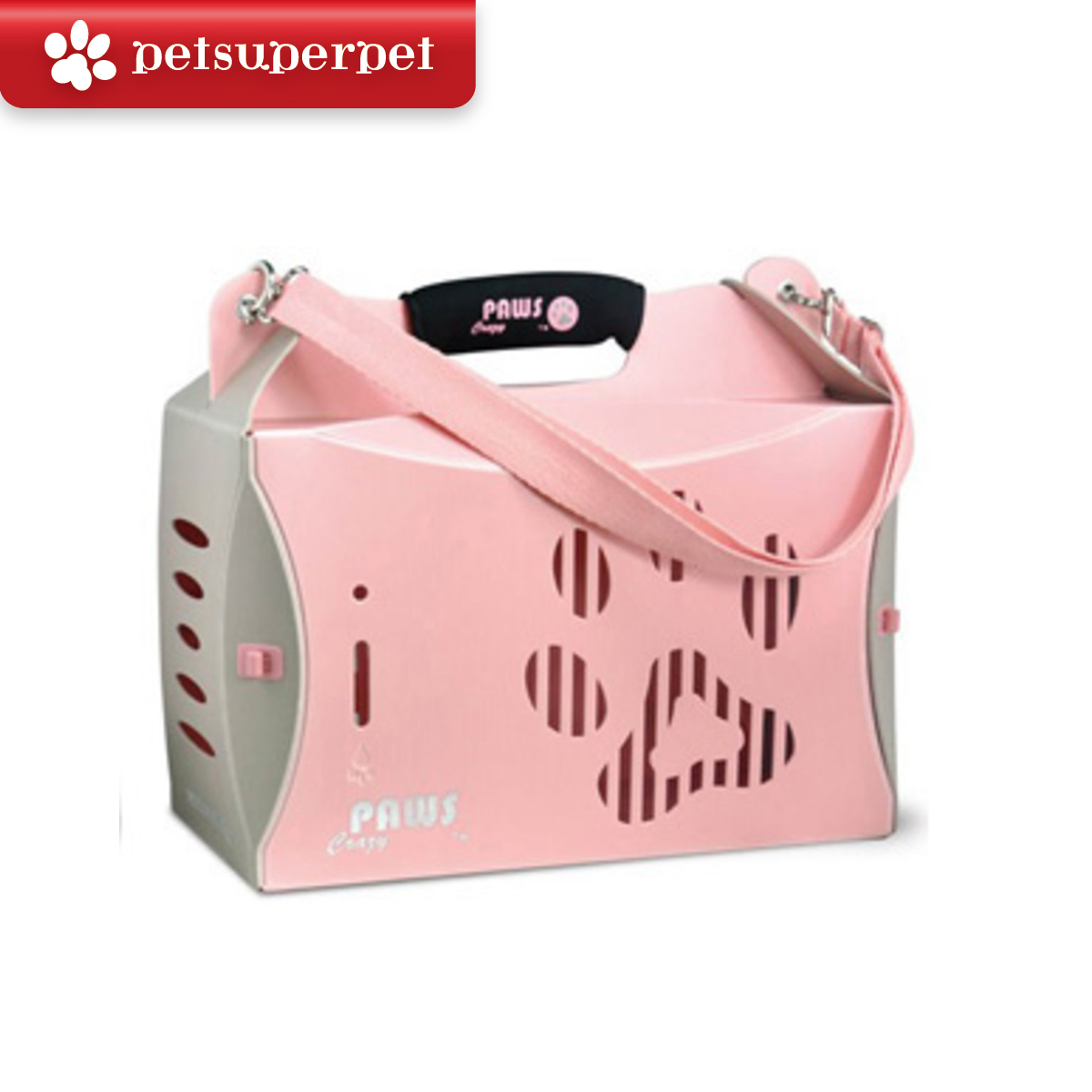 瘋狂爪子寵物用品 寵物環保摺疊箱-粉紅 (細碼) 36 × 22 × 35 (cm)(附送水瓶)