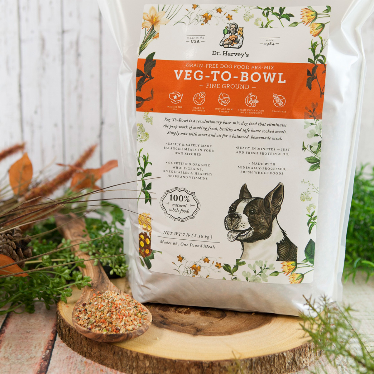 Dr. Harvey's Veg-To-Bowl Fine Ground - 脫水混合蔬菜狗糧（無穀物配方，細砌粒狀）- [3lbs / 7lbs]