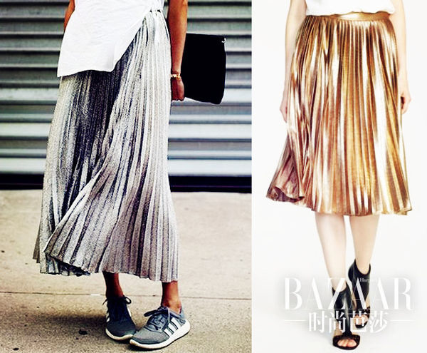 金屬色百褶裙