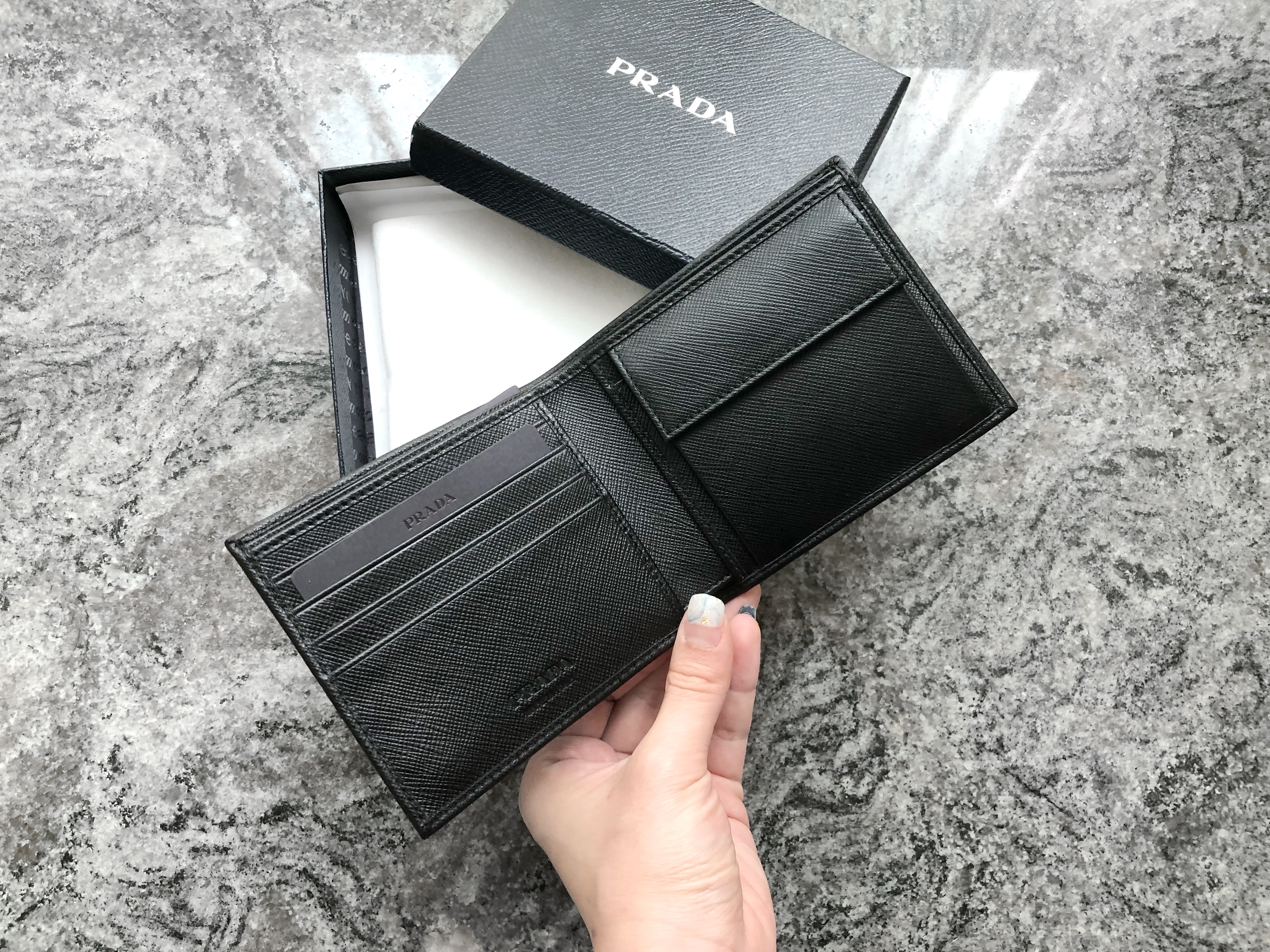 PRADA Men's Saffiano Leather Coin Wallet