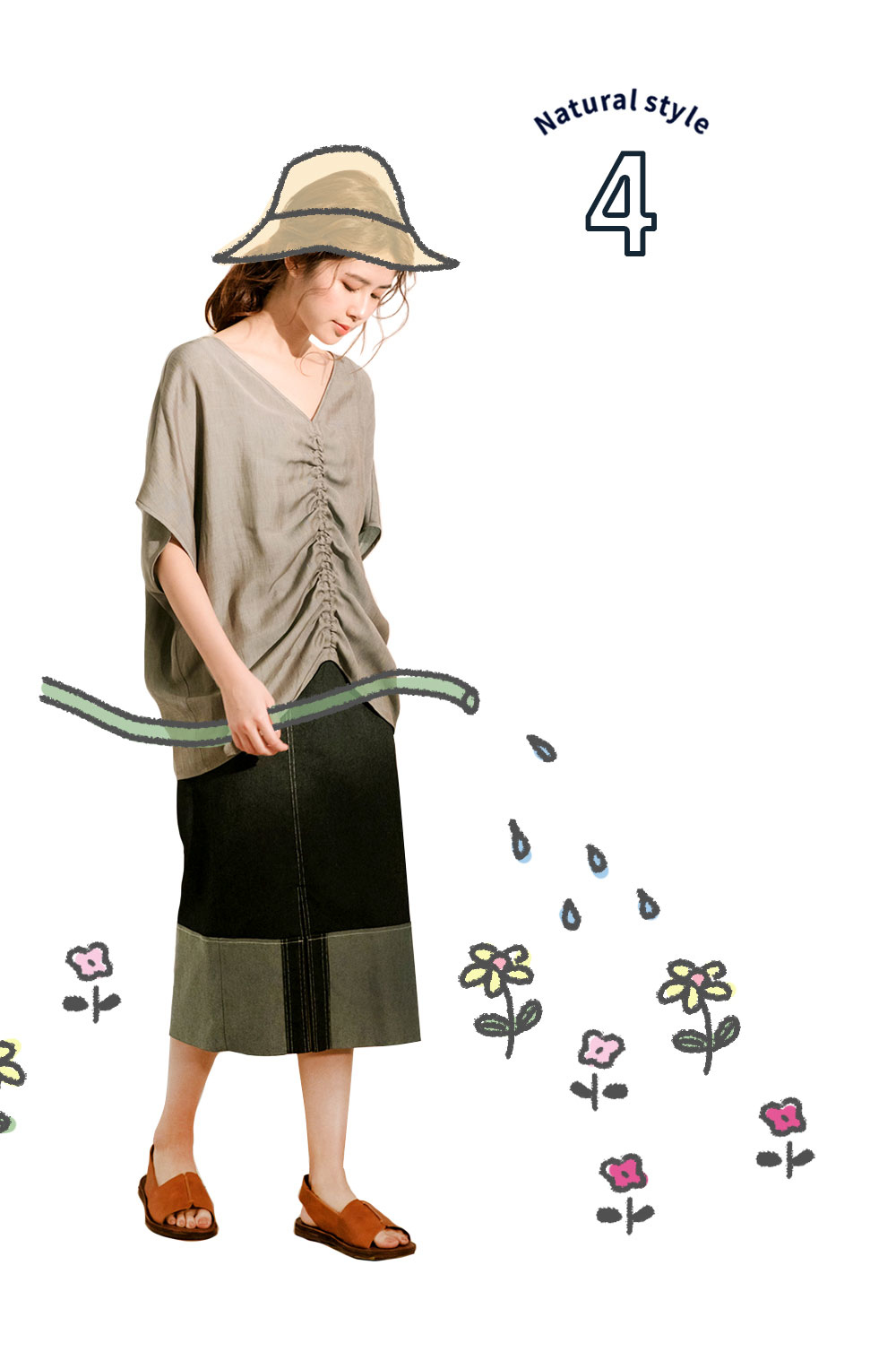 銀河流沙抽皺造型上衣