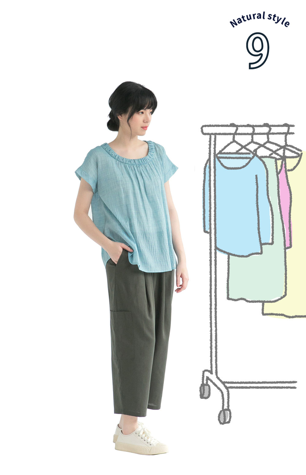 煙花卷卷造型上衣-浪花 (藍)