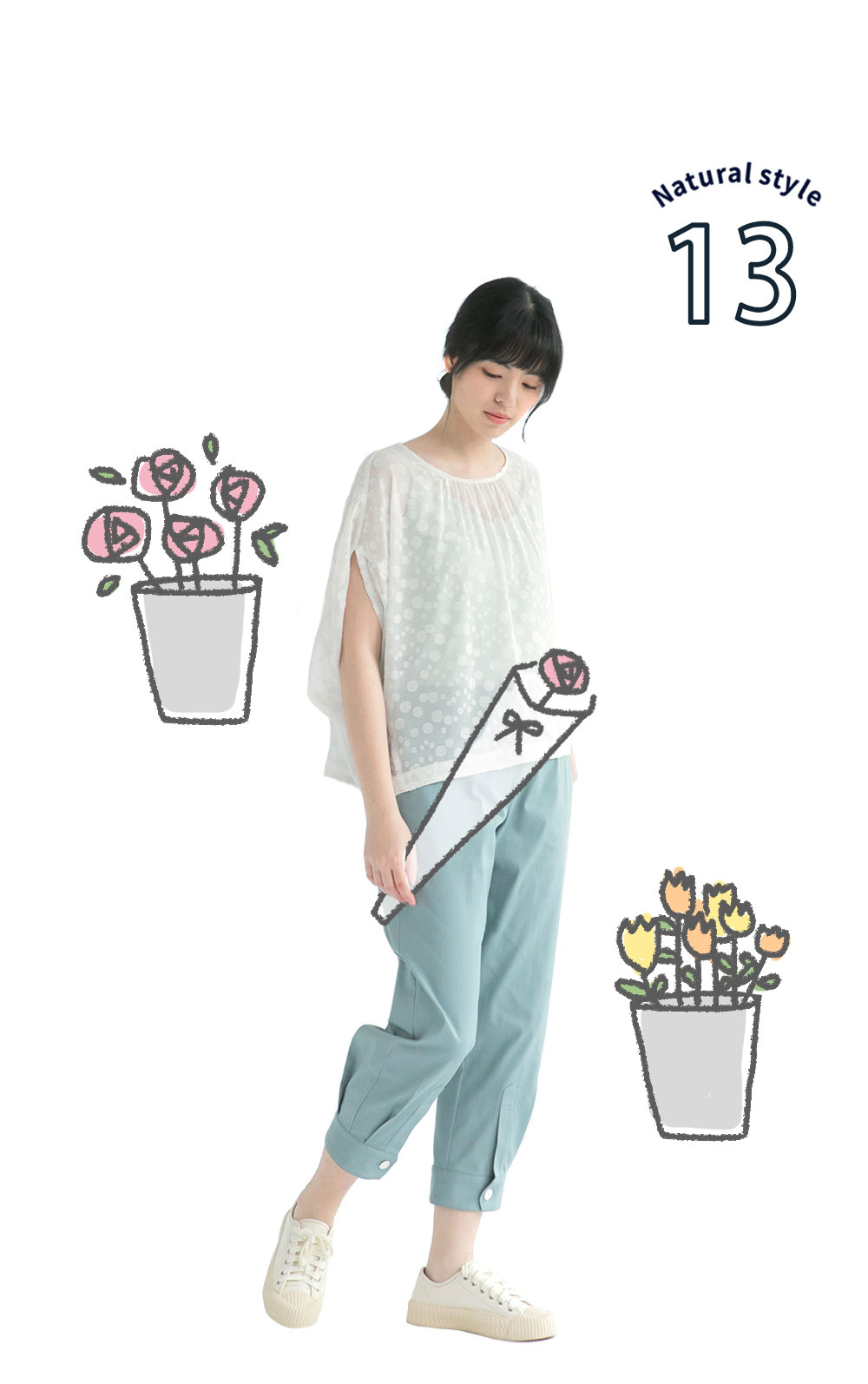 透膚雪紡星辰飛行者造型上衣-水花