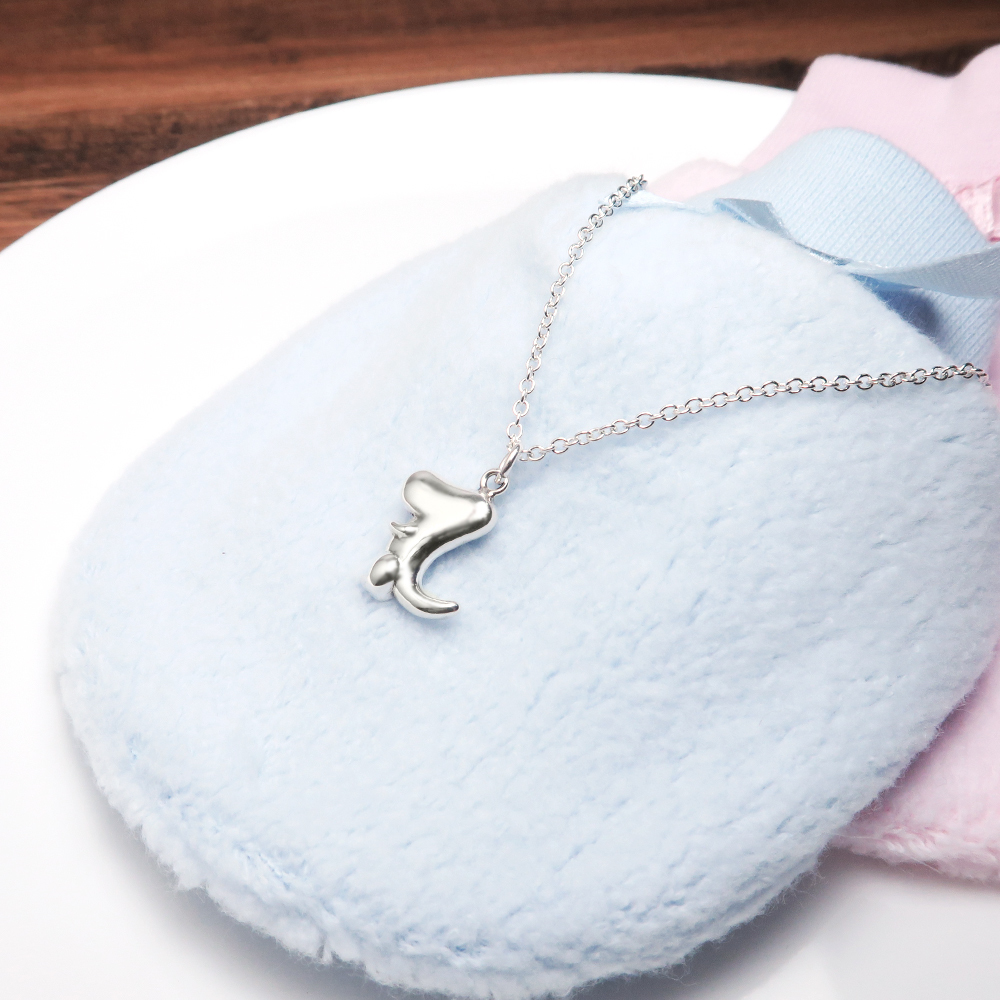 小恐龍 親子項鍊 (14+2吋) 925純銀客製化訂製項鍊