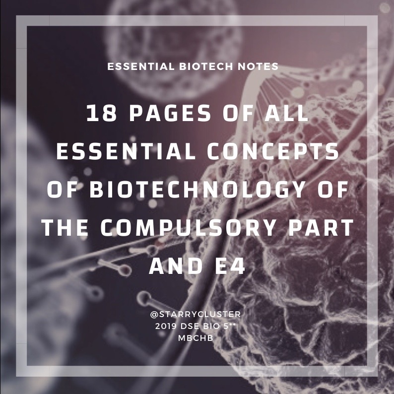 DSE Biology Essential Biotech Notes