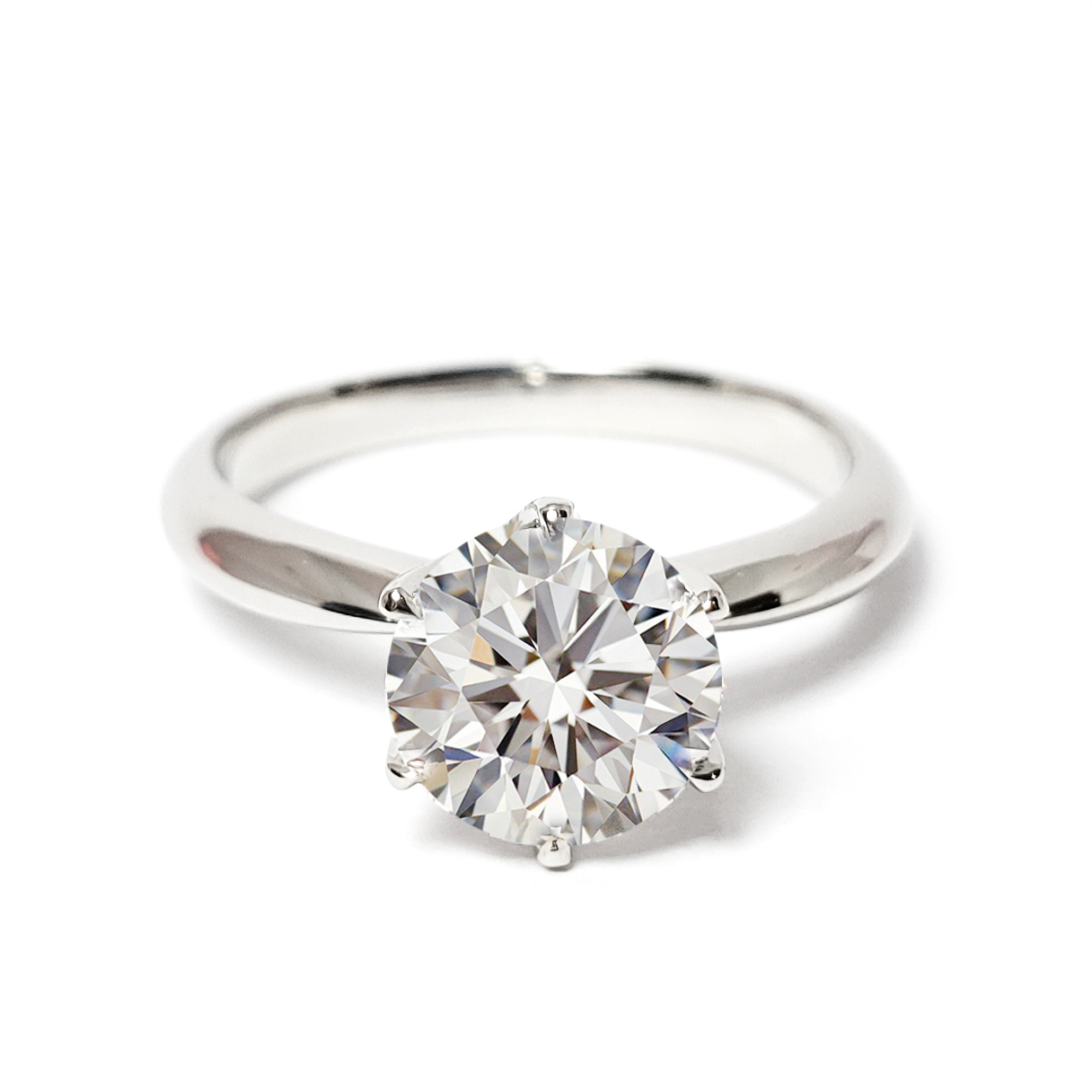 18K白金六爪經典刀臂戒指托