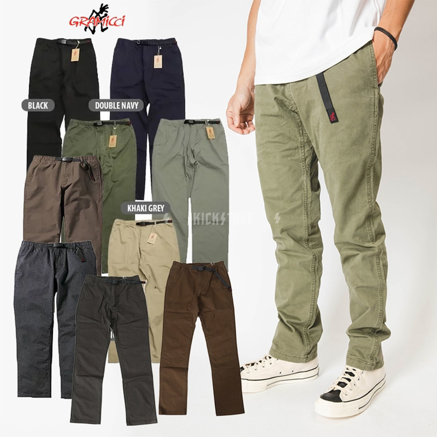 [5折售出無退換] 日本品牌 GRAMICCI NN-PANTS 9色 腰帶 窄管 修身 長褲 工作長褲【0816-FDJ】