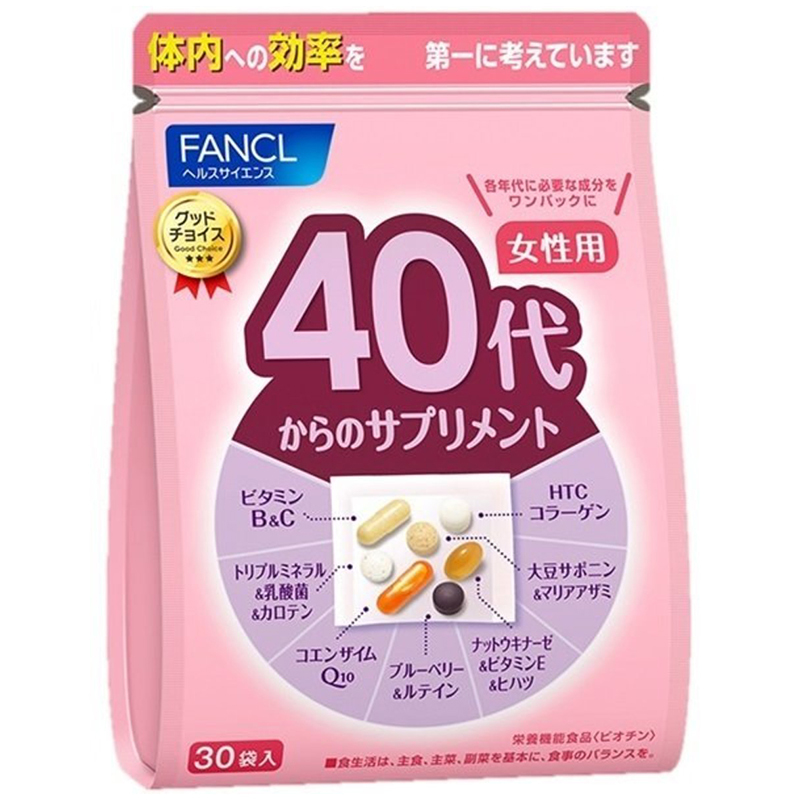 Fancl - (新版) 40代女性綜合營養維他命補充丸 (30小包)(粉色)