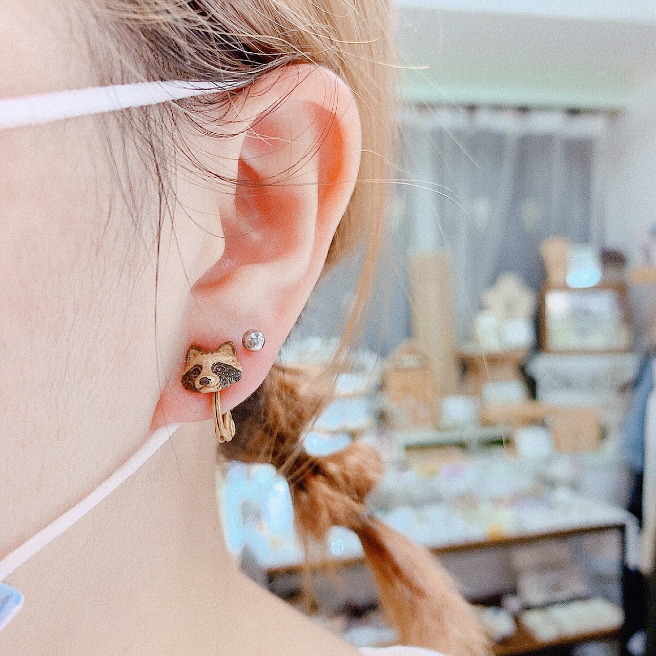 Palnart Poc 日本制 狐狸&浣熊耳環