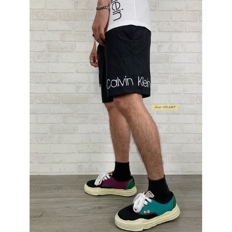 Calvin Klein CK 側邊橫排字母 海灘褲 休閒短褲