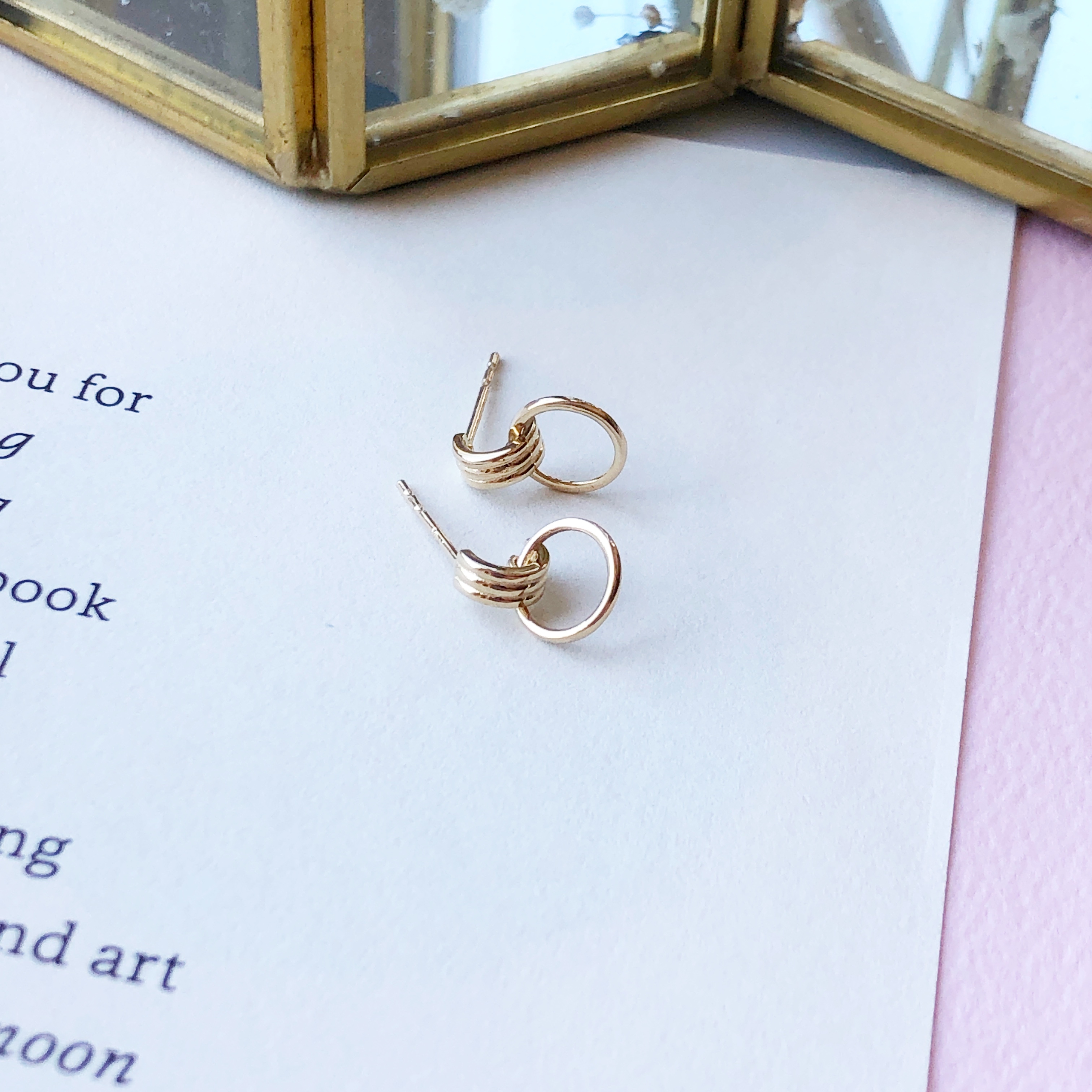 10K/潮流圓圈耳飾