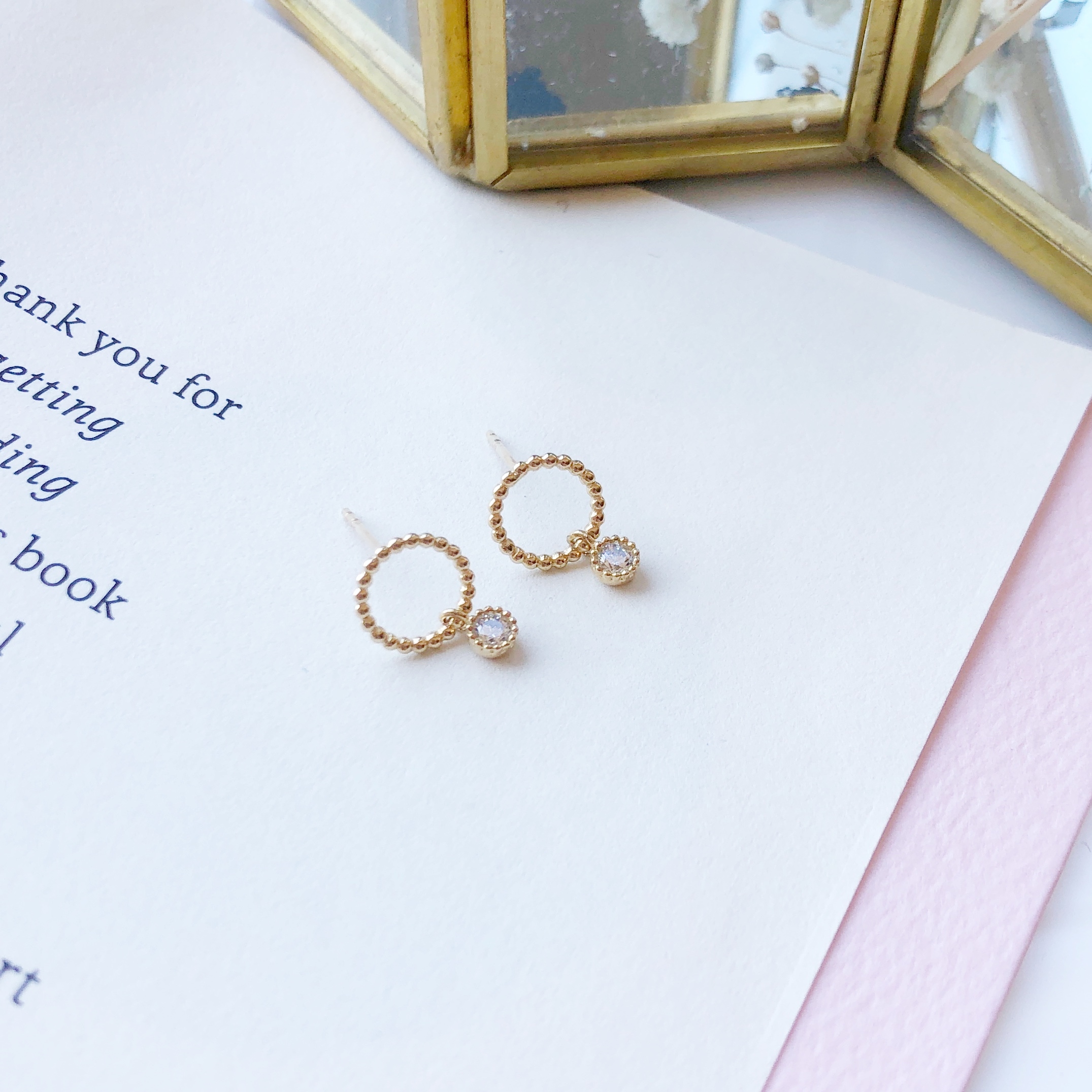 10K/優雅麻花耳飾