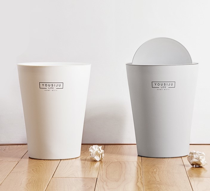 日式簡約風格搖蓋垃圾桶