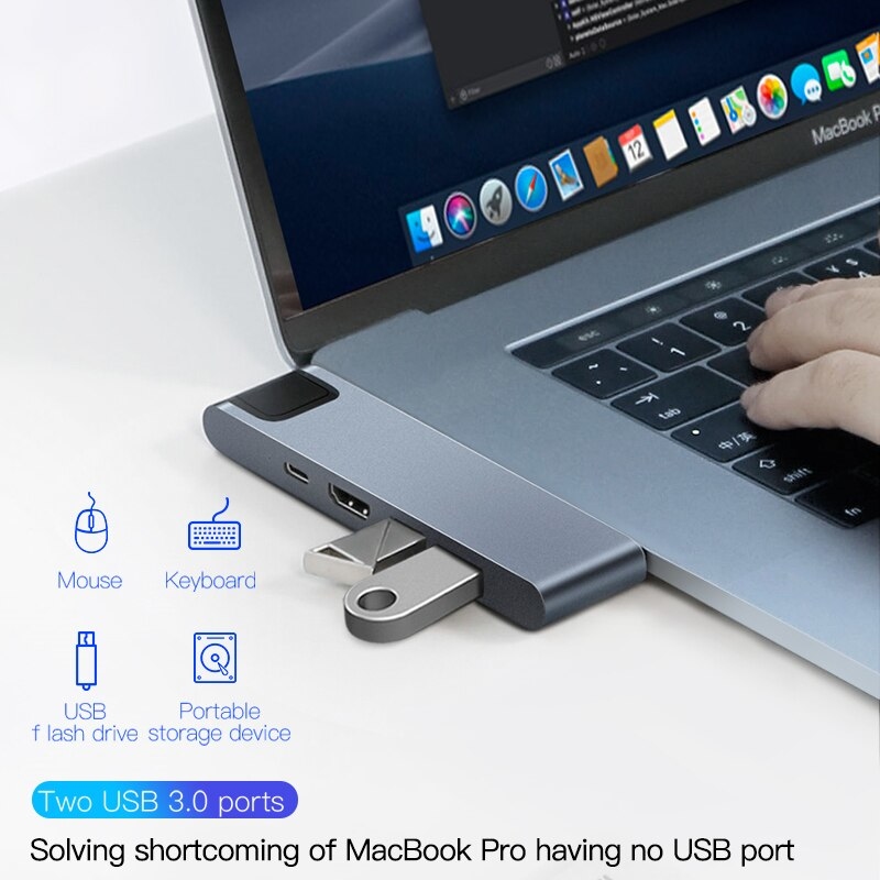 Baseus USB Type C HUB to HDMI RJ45 Lan Multi USB 3.0 PD Adapter USB-C HUB  For MacBook Pro Air Dock USBC Type-c HUB Splitter Hab - Price history &  Review