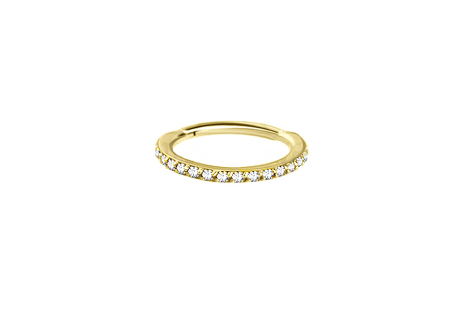 18K GOLD JEWELLED HINGED SEGMENT RING SET W. SWAROVSKI® ZIRCONIA