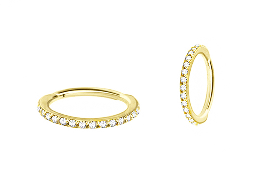 18K GOLD JEWELLED HINGED SEGMENT RING SET W. SWAROVSKI® ZIRCONIA