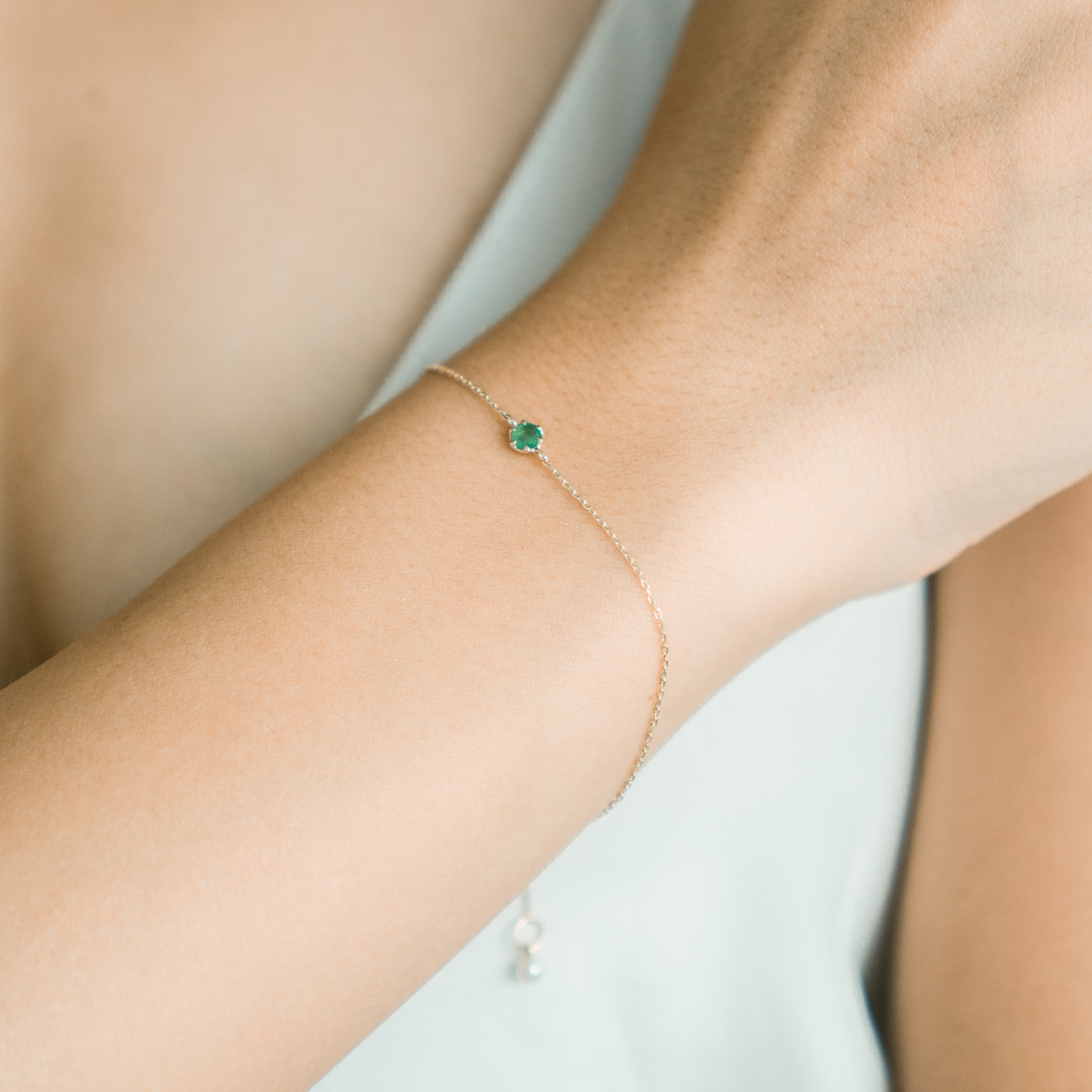 14K小六爪祖母綠手鍊