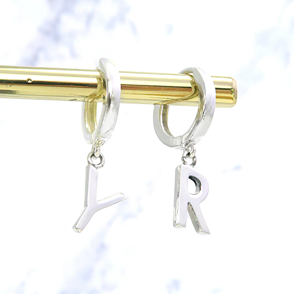 [預購單支]字母易扣耳環 單支耳環上1個字母 純銀耳環(單支)