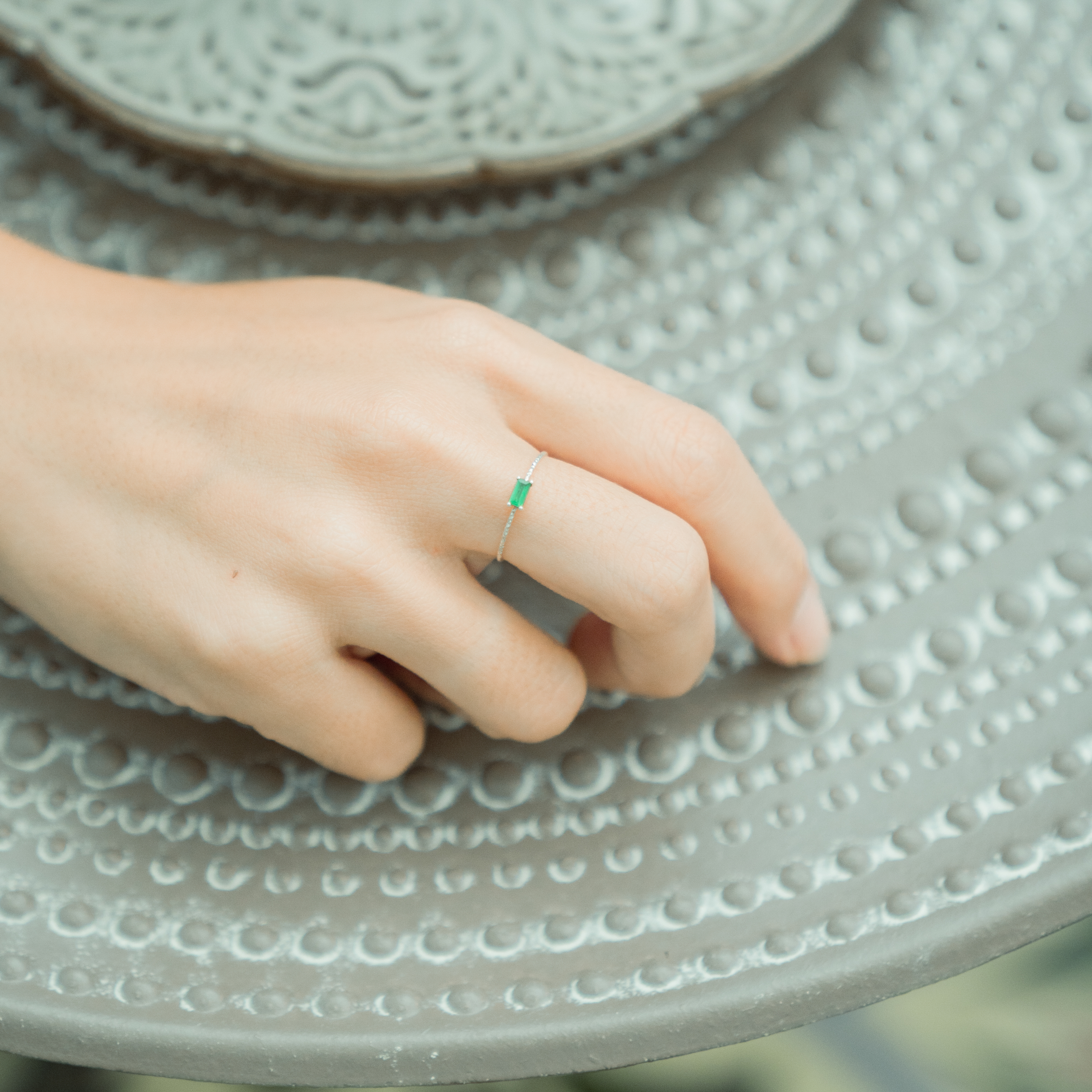 細方四爪綠瑪瑙細戒