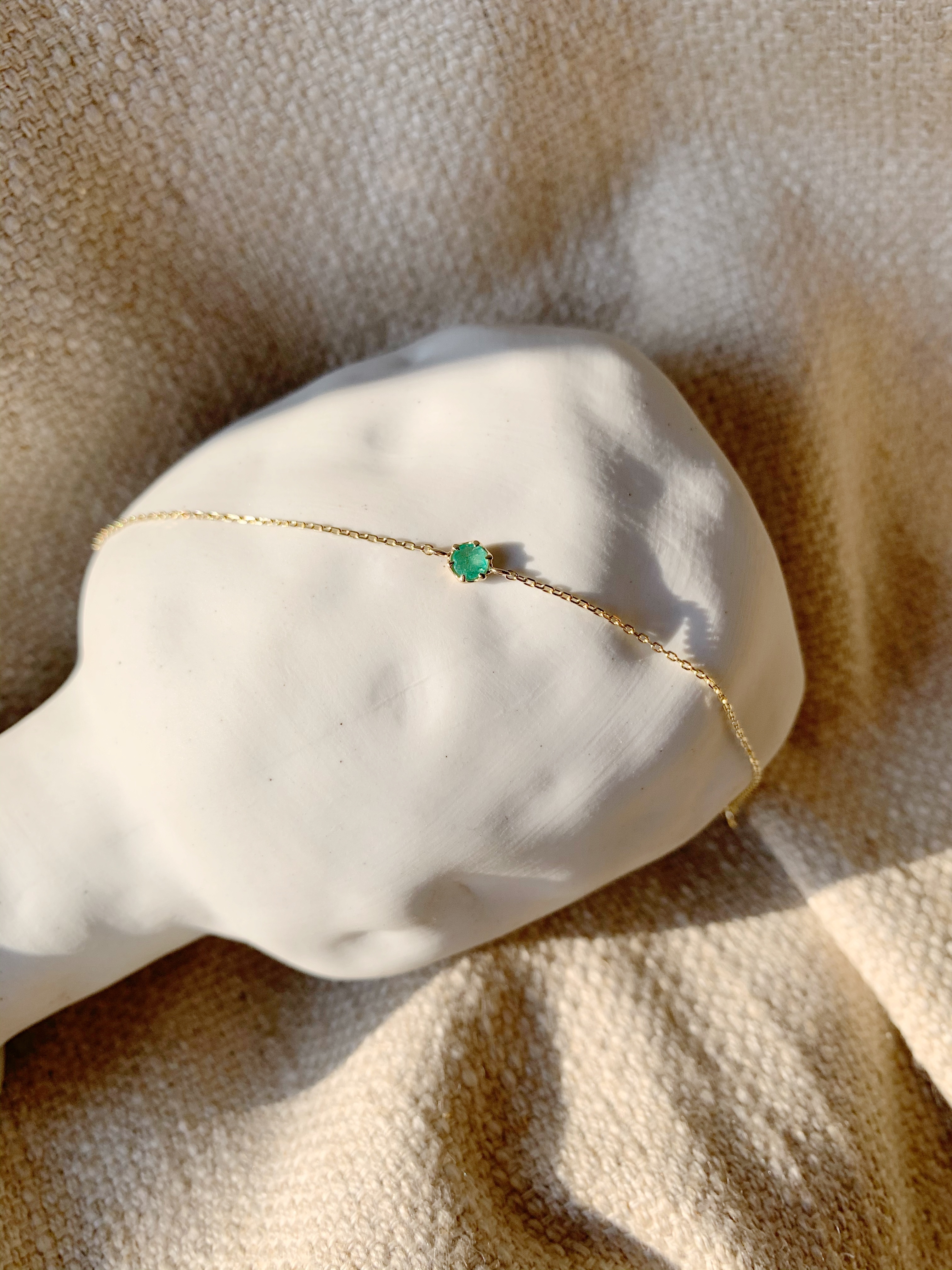 14K小六爪祖母綠手鍊