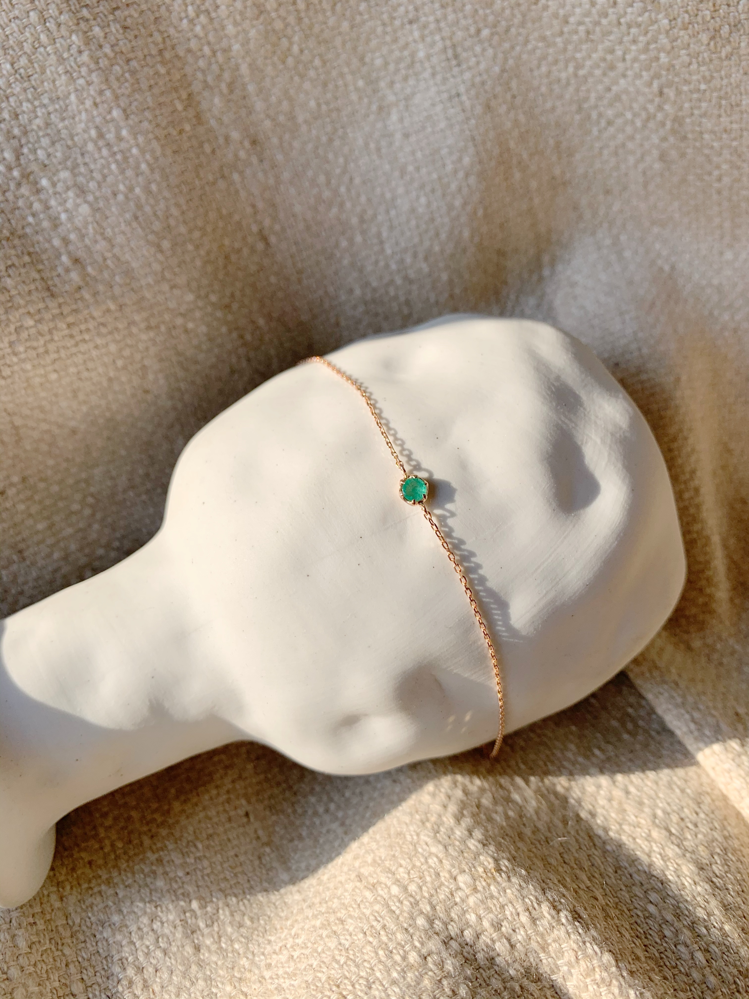 14K小六爪祖母綠手鍊