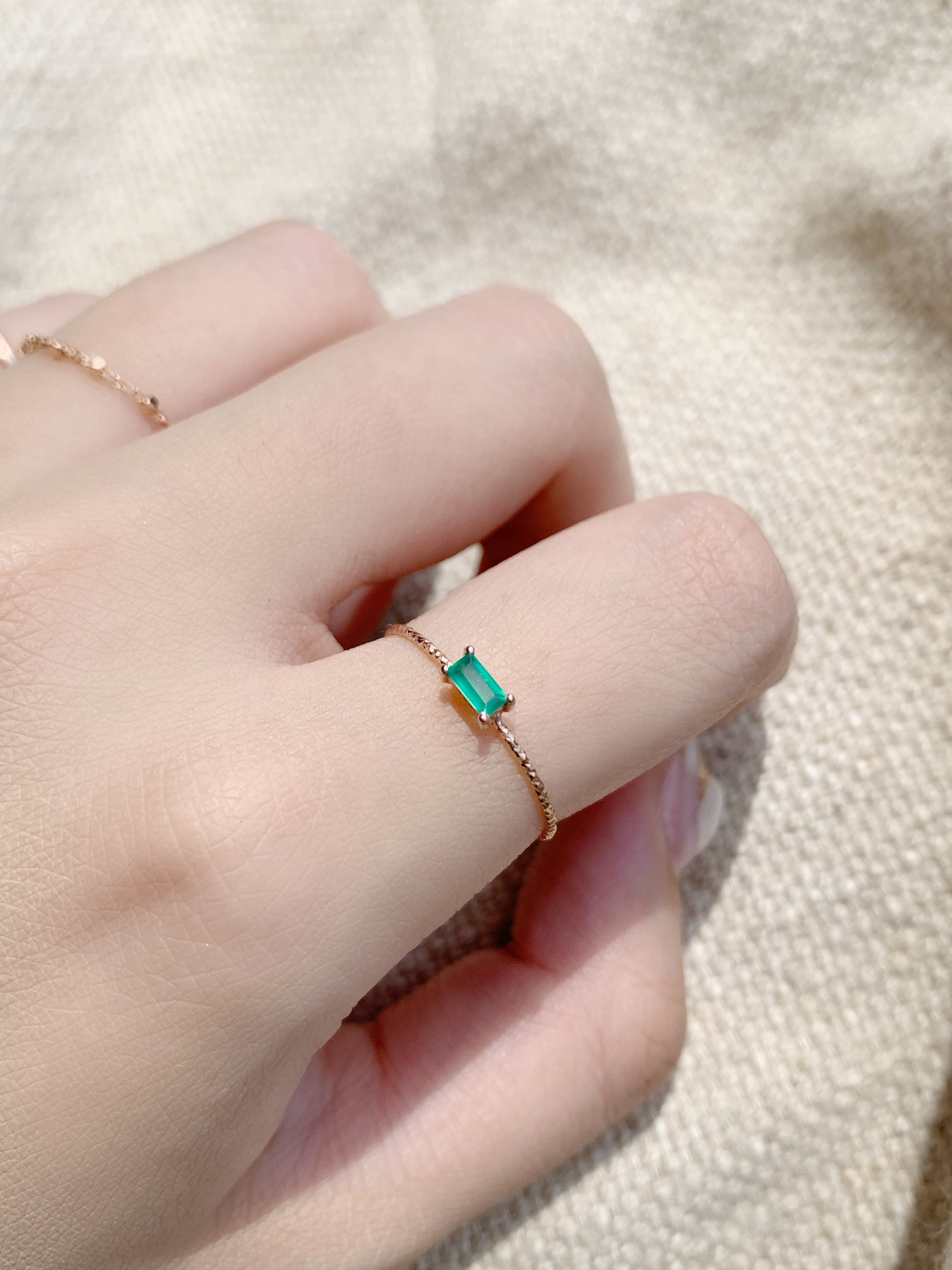 細方四爪綠瑪瑙細戒